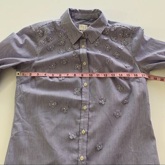 Via Penny Lane Reworked Apparel | Pink Floyd Striped Button Up Shirt Small - Picture 7 of 9